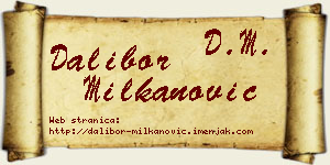 Dalibor Milkanović vizit kartica